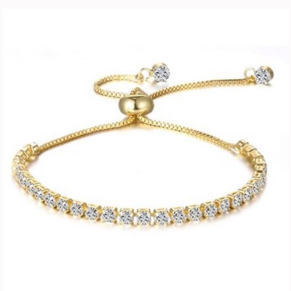 New Swarovski Tennis Slider Bracelets, silver or gold - Picture 3 of 4